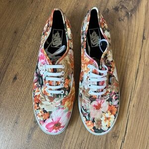 Vans Pink Orange Black Floral Shoes
